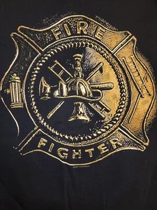 Distintivo vigili del fuoco vigili del fuoco NERO T-shirt adulto - Foto 1 di 2