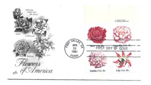 1876-79 Flowers, ArtCraft, copy right block FDC - Picture 1 of 1