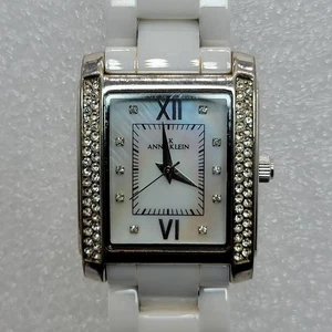 Reloj para mujer Anne Klein 26 mm rectangular esfera mop banda blanca 6,5", funciona - Imagen 1 de 14
