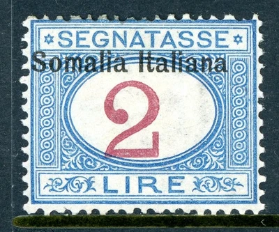 Italy 1909 Somalia 2 Lire Postage Due Scott #J20 Earlier Printing Mint O546 - Image 1 of 4