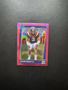 2021 Panini Donruss - Rated Rookie Caleb Farley #P-339 Optic Holo Pink (RC) - Picture 1 of 2