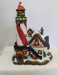 Vintage Victorian Village 2002 Porcelain Lighted Cape Flattery Lighthouse, 7" - Picture 1 of 10