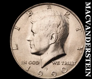 1990-P Kennedy Half Dollar - Choice Gem Brilliant Unc No Reserve #D3668 - Picture 1 of 2