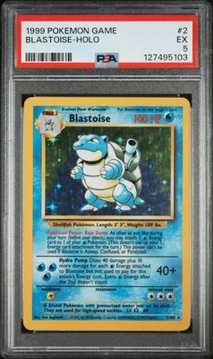 1999 POKEMON BASE SET UNLIMITED #2 BLASTOISE-HOLO PSA 5 JUST GRADED - Image 1 of 2
