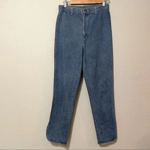 Vintage Sunset Blues By Chic High Rise Straight Leg Flat Front Jeans Split Ankle - Picture 1 of 8