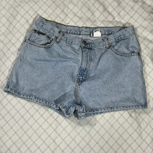Calvin Klein Basic Short Shorts Womens 14 Light Blue Denim 5 Pockets 100% Cotton - Picture 1 of 9