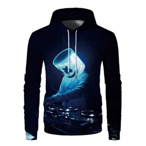Smile Face 3D Print Funny Boys Girls Teen Polyester Tight Long Sleeve Hoodie - Picture 1 of 4