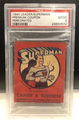 1940 Superman #0 Card PSA 2 Trading Card Coupon True Rookie Card Predates Gum 1 - Image 1 of 2