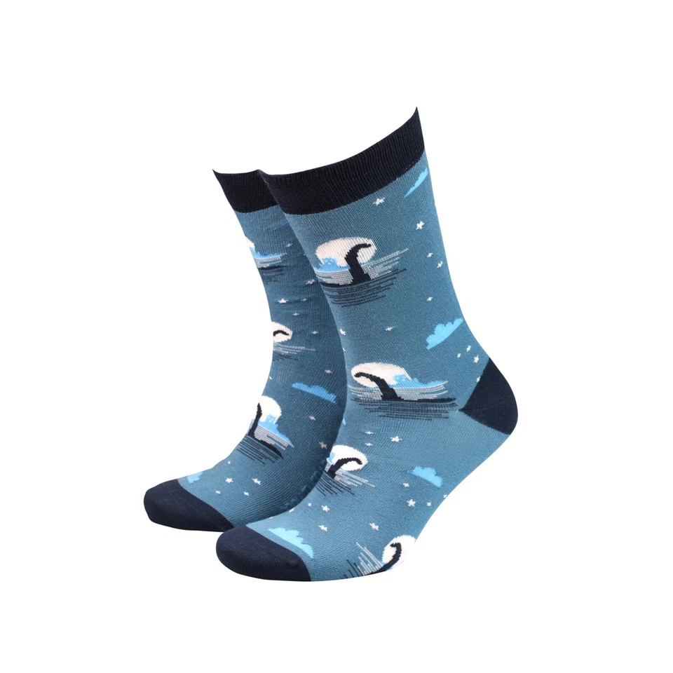 Men's 'Loch Ness Monster' Nessie Novelty Gift Bamboo Socks | Sock Therapy