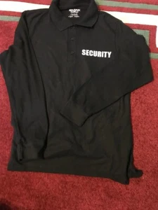 SECURITY Polo T-Shirt Bouncer Event Staff Long Sleeve Polo S - Picture 1 of 2