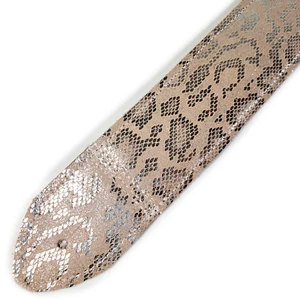 Correa de Guitarra de Cuero Premium Pink Snake-Correa de Guitarra de Cuero con Estampado de Serpiente Rosa - Imagen 1 de 9
