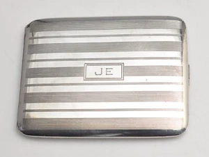Antigua caja de cigarrillos NAPIER de plata de ley 925 - 4"X3" - Monograma "JE" - Bonita - Imagen 1 de 8