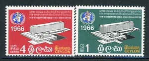 CEYLON 392-93 SG513-14 MNH 1966 WHO Opening set of 2 CV$11 - Picture 1 of 1