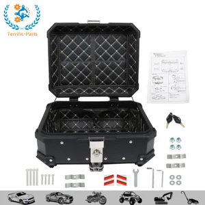 Motorcycle Aluminum Trunk Rear Top Case Luggage Tour Tail Tool Box Lock 22L - Picture 1 of 18