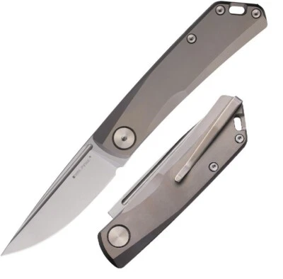 Faca dobrável Luna Titan aço real 2,75 Bohler N690 lâmina de aço cabo de titânio - Imagem 1 de 3