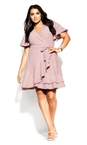 City Chic M 18 NWT RRP $139.95 Dress Sweet Luv Dusty Rose - Picture 1 of 9