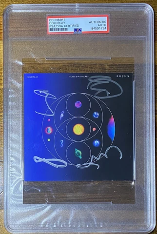 COLDPLAY SIGNED MUSIC OF THE SPHERES CD COVER CARD PSA DNA CERTIFIED AUTOGRAPH Cover