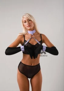 Gargantilla de cuero con esposas - cuello con anillo colgante - accesorios - Imagen 1 de 8