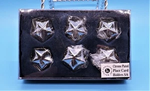 Godinger Silver Art - Chrome Plated Place Card Holders - Set of 6 - Star - Picture 1 of 6