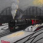 Original BEST Oil Painting Noted Artist James Downie Manchester Victoria Station