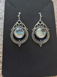 EARRINGS - HANDMADE RETRO MOONSTONE EARRINGS - Picture 1 of 4