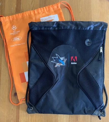 San Jose Sharks + Adobe Drawstring Backpack & A Free Orange Drawstring Backpack Cover