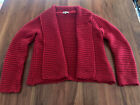 Laura Ashley Red Cotton Cardigan, Small, Chunky Knit
