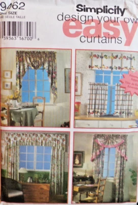 Simplicity Sewing Pattern 9462 Window Treatments Swags Valance  One Size UNCUT - Image 1 of 4