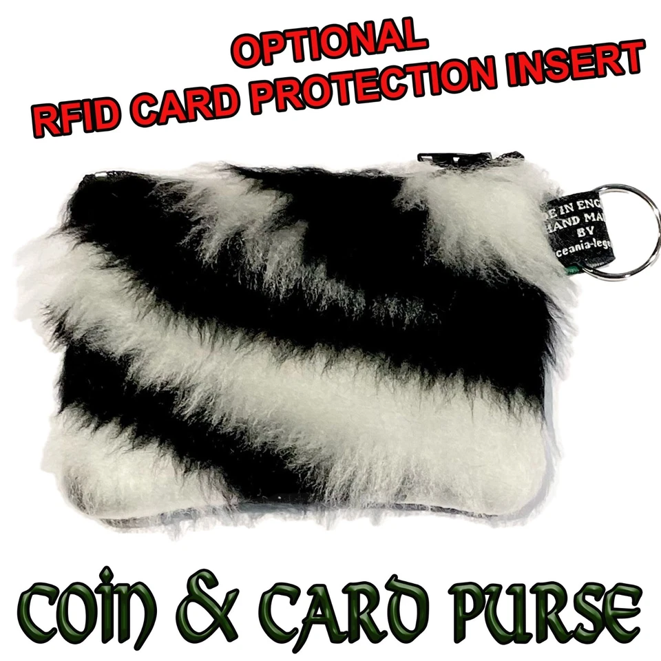 Monedero para monedas/tarjetas de piel sintética de cebra dinero en efectivo protección RFID medias relleno animal Foto 1 de 1