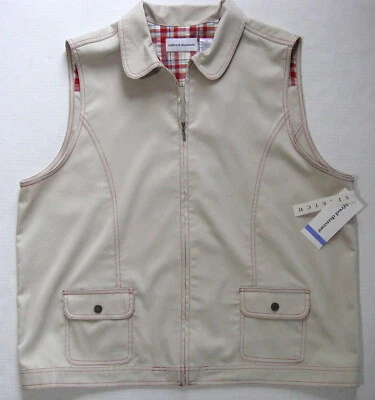 Alfred Dunner Vest Sleeveless Jacket Womens Sz 18 Stone Martha's Vineyard NWT - Image 1 of 4