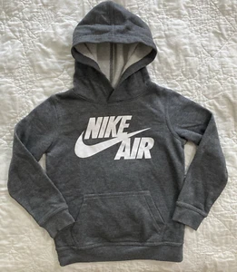 Nike Air Child Swoosh Pullover Hoodie, Size: Medium (6), Gray, Cotton Blend - Picture 1 of 4