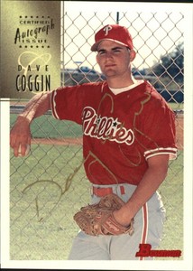 1997 (PHILLIES) Bowman Certified Gold Ink Autographs #CA14 Dave Coggin