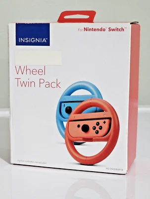 Insignia Joy-Con Wheel Twin Pack for Nintendo Switch - NEW Open Box Mario Kart - Image 1 of 3