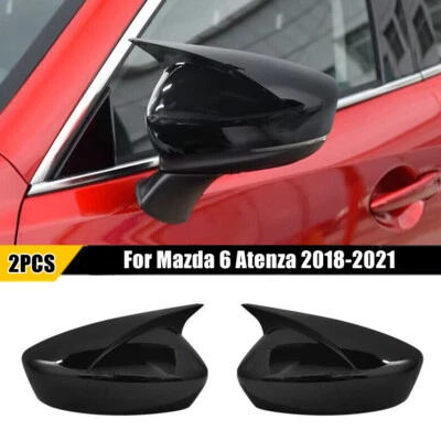 Tapa de cubierta de espejo retrovisor lateral bocina OX negra brillante para Mazda 6 Atenza 2018-2021 Foto 1 de 4