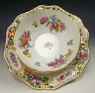 CARL THIEME DRESDEN RETICULATED ROSES FLOWER MAYONNAIESE W/ ATTACHED UNDERPLATE 