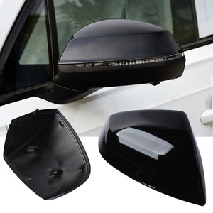 Rear Mirror Cover W/O Lane Assist For Audi Q5L 2018-2024 Q7 2016-24 Gloss Black - Picture 1 of 8