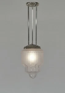 LORRAIN DAUM : 1930 ART DECO PENDANT ..... lantern . chandelier . d'Avesn France - Picture 1 of 12