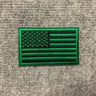 EMBROIDERED US STARS & STRIPES BLACK, GREY & GREEN FLAG PATCH,SEW OR IRON ON