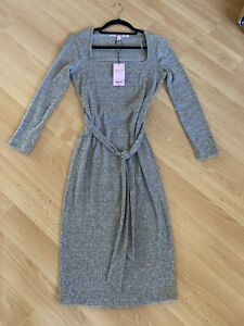 BNWT Ladies Grey Ribbed Jumper Dress Miss Selfridge, Size 10 Petite