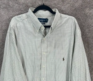 Camisa Ralph Lauren Para Hombres 2XLT Blanca Cuadros A Cuadros Calce Clásico Botones Carrera - Imagen 1 de 6