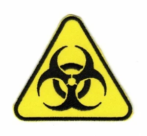 Biohazard Triangle Patch | Yellow Caution Nuclear Toxic Waste Pollution Logo - Picture 1 of 1