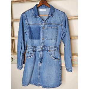 Zara girls medium wash denim mini dress in size 11/12 / 152 - Picture 1 of 8