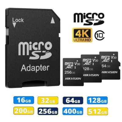 HIKVISION 1/5/10 Stück micro SD Karte Speicherkarte 64GB 128GB 256GB Extreme 4K SDXC Karte