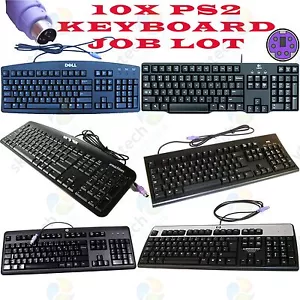 Restposten 10x Dell HP Lenovo Logitech Casio Microsoft Mix Marke günstige PS2 Tastatur - Bild 1 von 4