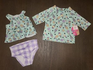 NEW TODDLER GIRLS 3 PIECE SWIMSUIT SIZE 18 MONTHS - Picture 1 of 4