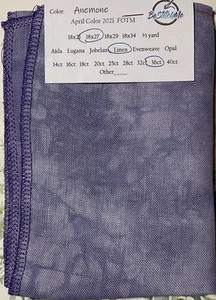 ANEMONE 36 Count Hand Dyed Linen by Be Stitch Me For Cross Stitch - Picture 1 of 3