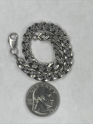 Solid Sterling Hollow Link Vintage Bracelet 8” - Image 1 of 4