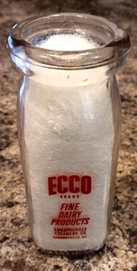 ECCO - Vintage Edwardsville, IL. Creamery Co. Half Pint- FINE DAIRY MILK BOTTLE - Picture 1 of 3