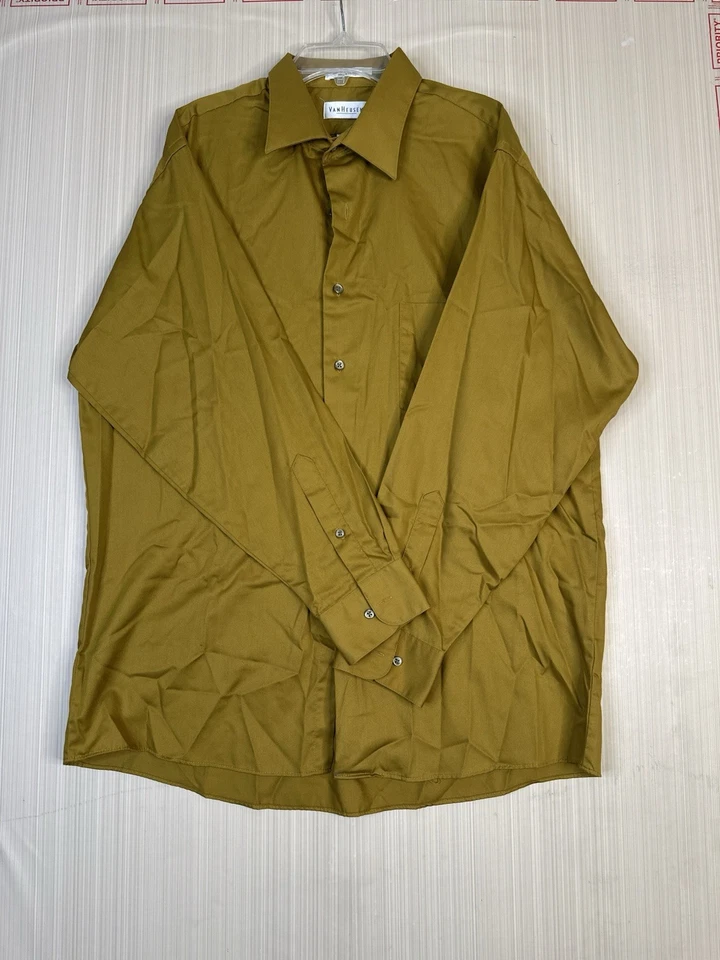 Мужская размер 16,5 32/33 ComfortVan Heusen рубашка желтый длинным рукавом на пуговицах - Изображение 1 из 4