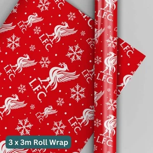 Liverpool Christmas Wrapping Paper 9m Total Length 3 rolls of 3m Gift Wrap FSC - Picture 1 of 4
